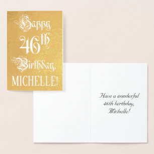 46. Geburtstag: Elegantes, Verziertes Drehbuch; In Folienkarte