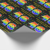 46. Geburtstag: Farbige Musiksymbole, Regenbogen 4 Geschenkpapier (Ecke)