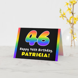 46. Geburtstag: Farbiger Regenbogen # 46, Individu Karte