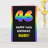 46. Geburtstag: Farbiger Regenbogen # 46, Individu Karte (Gelbe Blume)