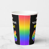 46. Geburtstag: Farbiger Regenbogen # 46, Individu Pappbecher (Rechts)