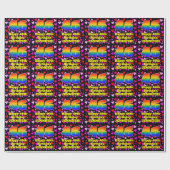 46. Geburtstag: Loving Hearts Pattern, Regenbogen  Geschenkpapier (Flach)