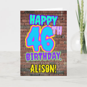 46. Geburtstag - Lustiges, urban graffiti-inspirie Karte