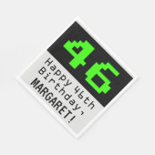 46. Geburtstag - Nerdy / Geeky Style "46" & Name Serviette (Ecke)