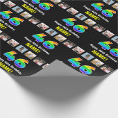 46. Geburtstag: Regenbogen "46"; benutzerdefiniert Geschenkpapier (Ecke)