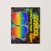 46. Geburtstag: Spaß, bunte feierliche Feuerwerke Puzzle (Vertikal)