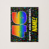 46. Geburtstag — Spaß, farbenfrohe Musiksymbole & Puzzle (Vertikal)