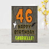 46. Geburtstag: Spooky Halloween Thema, Individuel Karte (Gelbe Blume)