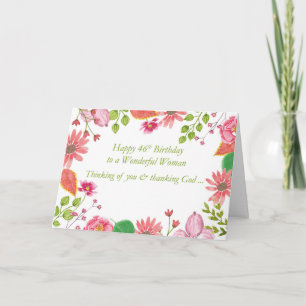 46. Geburtstag Wundervolle Watercolor Blume R Karte