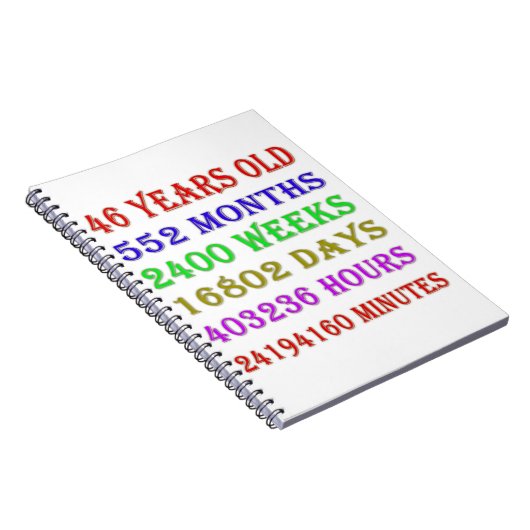 46. Geburtstagsfeiertage Notizblock (Rechte Seite)