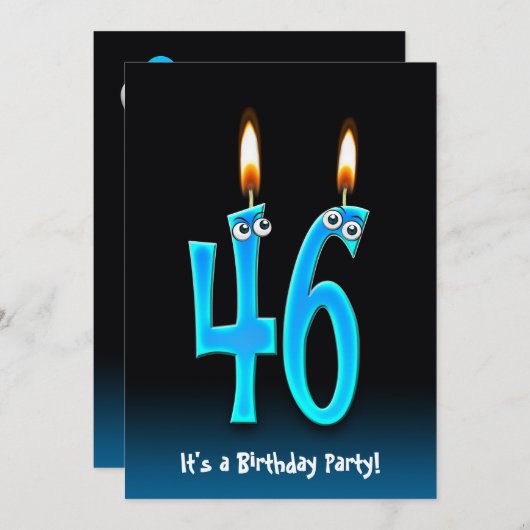 46. Geburtstagsparty Einladung (Vorne/Hinten)