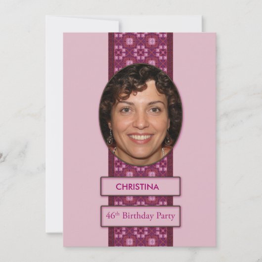 46. Geburtstagsparty Einladung Bild und Name (Vorderseite)