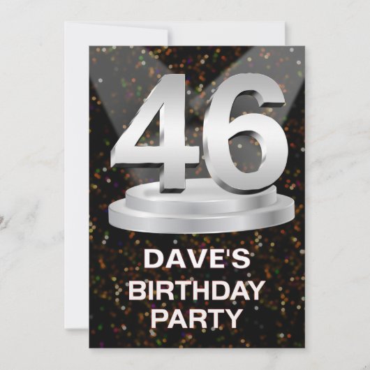 46. Geburtstagsparty Einladung einen Namen hinzufü (Vorderseite)