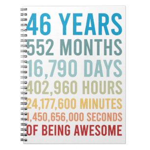 46 Jahre 552 Monate 16790 Tage Phantastisch Notizblock