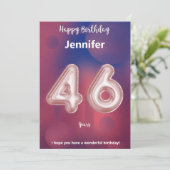 46 Jahre alte Happy Birthday Card (Stehend Vorderseite)