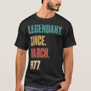 46 Jahre Vintag 1977 Geburtstag März 46. Deko T-Shirt