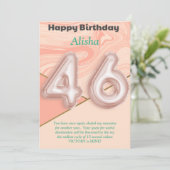 46-jährige Mädchen Happy Birthday Card (Stehend Vorderseite)