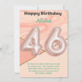 46-jährige Mädchen Happy Birthday Card (Rückseite)