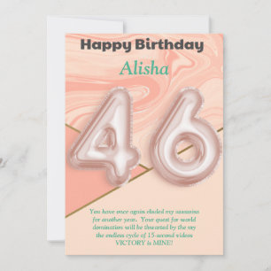 46-jährige Mädchen Happy Birthday Card