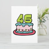 46-jähriger Geburtstagskuchen Karte (Stehend Vorderseite)