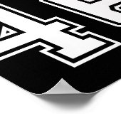 46 Number Basketball Style Vintag White Premium Poster (Ecke)