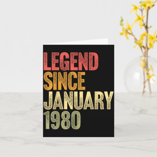 46 Year Old Legend Since January 1980 Retro 46th B Karte (Gelbe Blume)