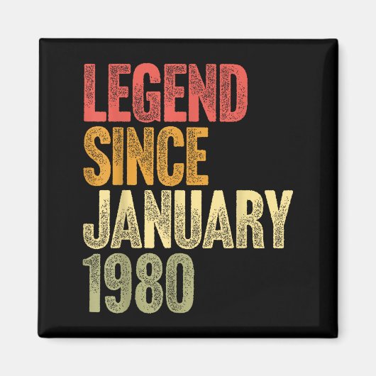 46 Year Old Legend Since January 1980 Retro 46th B Magnet (Vorne)