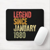 46 Year Old Legend Since January 1980 Retro 46th B Mousepad (Mit Mouse)