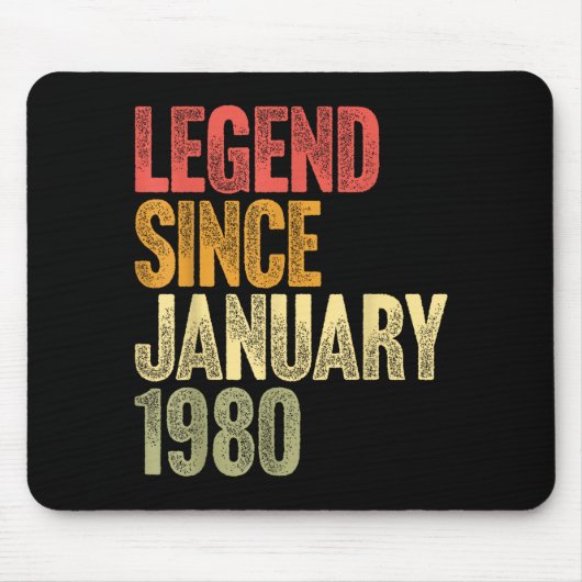 46 Year Old Legend Since January 1980 Retro 46th B Mousepad (Vorne)