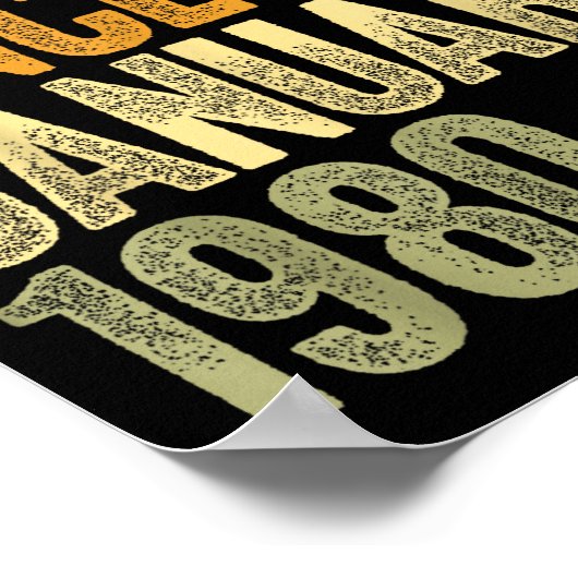 46 Year Old Legend Since January 1980 Retro 46th B Poster (Ecke)