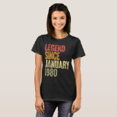 46 Year Old Legend Since January 1980 Retro 46th B T-Shirt (Vorne ganz)