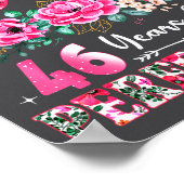 46 Year Old Made In 1980 Floral 46th Birthday Wome Poster (Ecke)