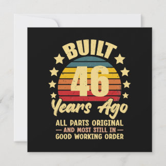 46 Years Ago All Parts Original 46th Birthday Einladung