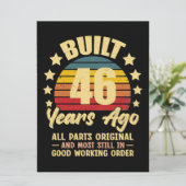 46 Years Ago All Parts Original 46th Birthday Einladung (Stehend Vorderseite)