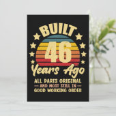 46 Years Ago All Parts Original 46th Birthday Karte (Stehend Vorderseite)
