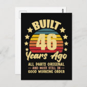 46 Years Ago All Parts Original 46th Birthday Postkarte (Vorne/Hinten)
