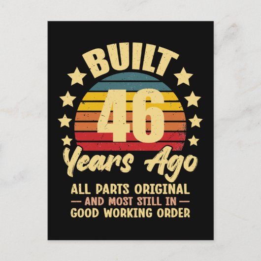 46 Years Ago All Parts Original 46th Birthday Postkarte (Vorderseite)