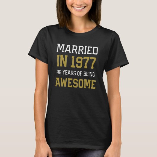 46th Anniversary for Men Married In 1977 Couples H T-Shirt (Vorderseite)