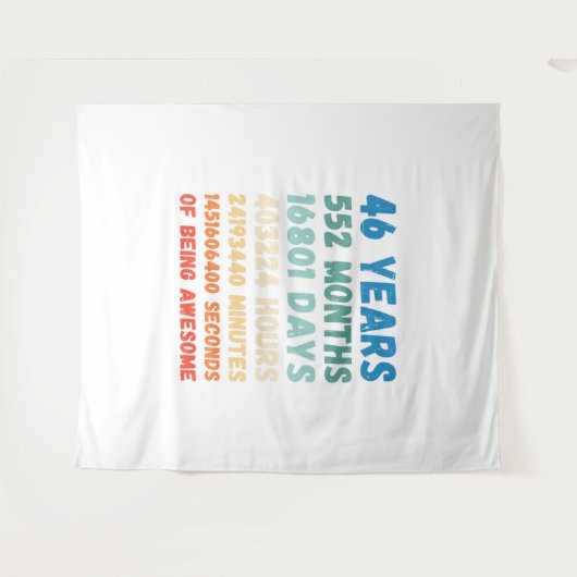 46th Birthday 46 Years Of Being Awesome Wedding An Wandteppich (Vorderseite (Horizontal))