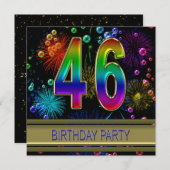 46th Birthday Einladung (Vorne/Hinten)