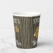 46th Birthday Party — Faux Gold & Faux Wood Looks Pappbecher (Rechts)