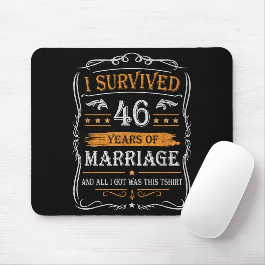 46th Wedding Anniversary Shirt Couples Husband Wif Mousepad (Mit Mouse)