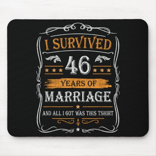 46th Wedding Anniversary Shirt Couples Husband Wif Mousepad (Vorne)