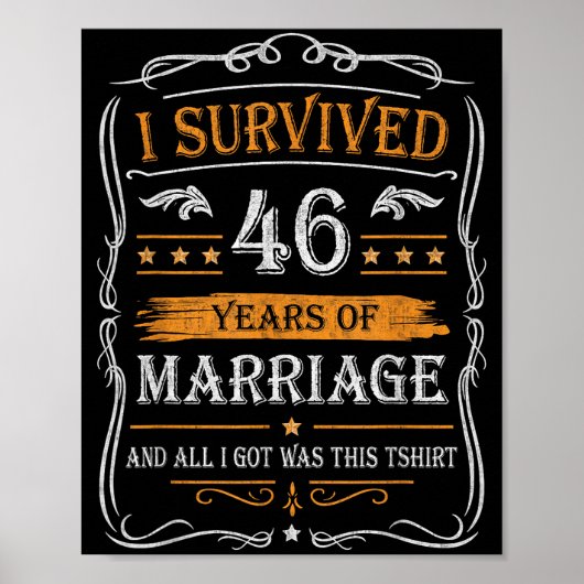 46th Wedding Anniversary Shirt Couples Husband Wif Poster (Vorne)