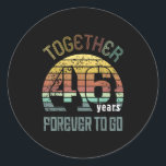 46th Years Wedding Anniversary For Couples Matchin Runder Aufkleber<br><div class="desc">46th Years Wedding Anniversary For Couples Matching 46</div>