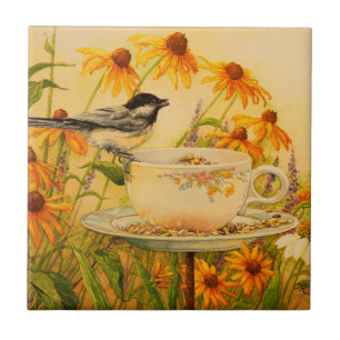 4773 Chickadee auf Teacup Fliese