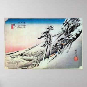 47. 亀 山 宿, 広 Kameyama-juku, Hiroshige, Ukiyo-e Poster