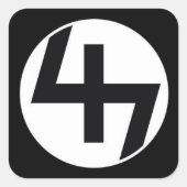 47 Aufkleber schwarz/schwarz (Vorderseite)