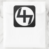 47 Aufkleber schwarz/schwarz (Tasche)