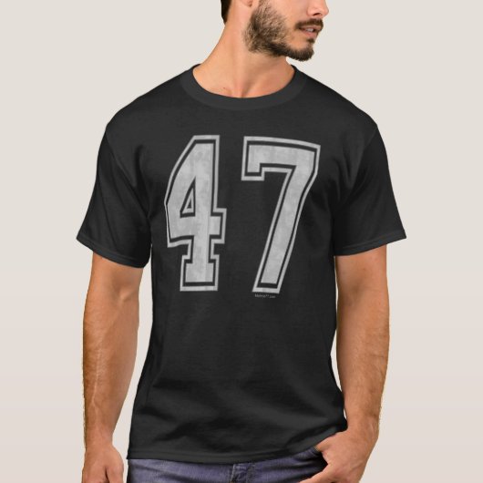 47 Custom Jersey Gray T-Shirt (Vorderseite)